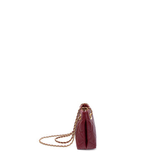 CHANEL MINI SHOPPING TOTE DARK BURGUNDY LAMBSKIN GHW (MICROCHIP)