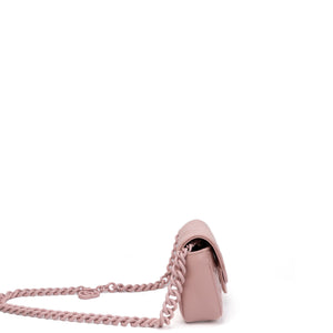 GUCCI SUPER MINI GG MARMONT PINK CALFSKIN LEATHER TONAL ENAMELLED HARDWARE