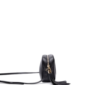 GUCCI SOHO DISCO CAMERA BAG CALFSKIN LEATHER BLACK LGHW