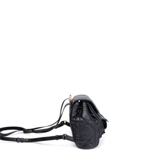 CHRISTIAN DIOR SMALL DIOR CARO BACKPACK BLACK MACROCANNAGE LAMBSKIN GHW