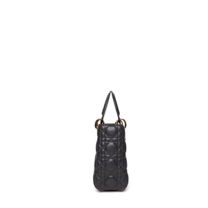 CHRISTIAN DIOR MY ABC DIOR SMALL LADY DIOR LAMBSKIN DARK GREY GHW