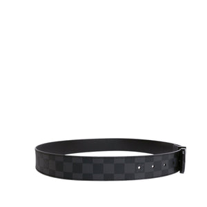 LOUIS VUITTON INITIALS 40MM BELT DAMIER EBENE BLACK WITH BLACK HARDWARE