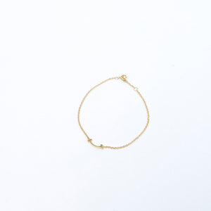 TIFFANY & CO. T SMILE PENDANT 18K YELLOW GOLD MINI BRACELET