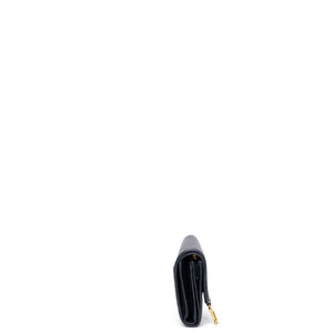 CHRISTIAN DIOR SADDLE LOTUS WALLET STONE BLACK GOATSKIN GHW