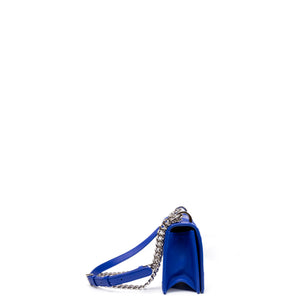 CHRISTAIN DIOR DIORAMA WALLET ON CHAIN BLUE LAMBSKIN LEATHER SHW