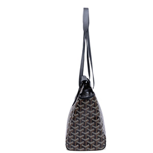 GOYARD ROUETTE TOTE BAG GOYARDINE CANVAS/CALFSKIN LEATHER BLACK SHW