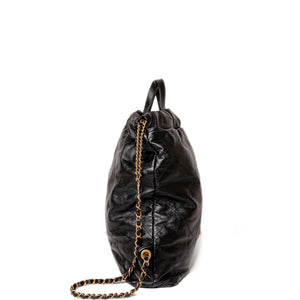 CHANEL 22 BACKPACK CALFSKIN BLACK GHW (MICROCHIP)