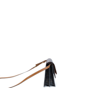 CELINE DOUBLE FLAP TRIOMPHE CANVAS WALLET ON STRAP GHW
