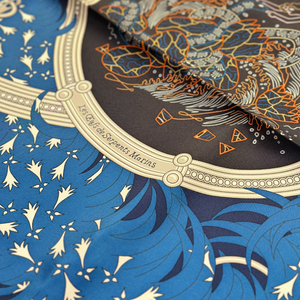 HERMES LEGEND BRODEE SILK SCARF 90CM