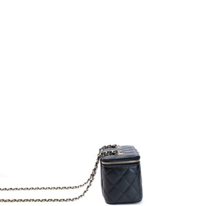CHANEL LONG VANITY WITH CHAIN CAVIAR BLACK LGHW