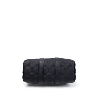 LOUIS VUITTON KEEPALL BANDOULIERE 25 MONOGRAM BLACK TAURILLON LEATHER BLACK HARDWARE