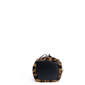 FENDI MINI MON TRESOR BUCKET BAG MULTICOLOUR SHEARLING / LEATHER GHW