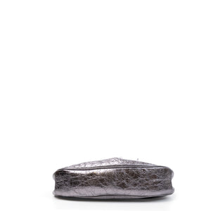 BALENCIAGA LE CAGOLE XS SHOULDER BAG ARENA CRACKED LAMBSKIN GREY SHW