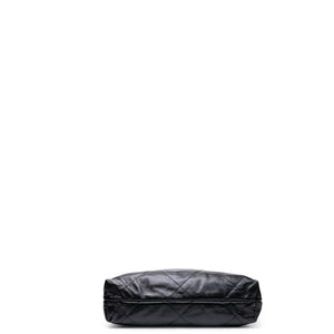 CHANEL SMALL 22 BAG BLACK SHINY CALFSKIN LEATHER GHW (MICROCHIP)