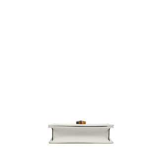 GUCCI DIANA MINI BAG WITH BAMBOO WHITE LEATHER GHW