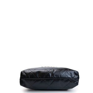 CHANEL MEDIUM 22 BAG SHINY CALFSKIN BLACK GHW (MICROCHIP)