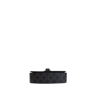 CELINE CLUTCH ON STRAP TABOU TRIOMPHE CANVAS / CALFSKIN TAN GHW