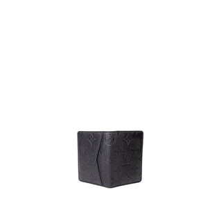 LOUIS VUITTON POCKET ORGANIZER MONOGRAM SHADOW BLACK LEATHER