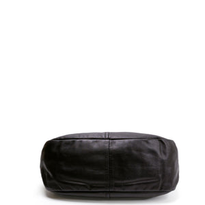 PRADA BLACK VITELLO DAINO LEATHER ZIP TOP HOBO BAG GHW