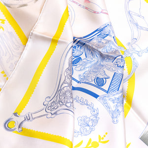 HERMES CLIQUETIS SILK SCARF 90CM
