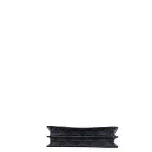 CELINE DOUBLE FLAP TRIOMPHE CANVAS WALLET ON STRAP GHW
