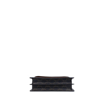 CELINE DOUBLE FLAP TRIOMPHE CANVAS WALLET ON STRAP GHW