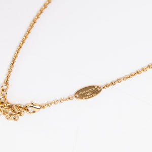 LOUIS VUITTON METAL CRYSTAL LV ICONIC NECKLACE GOLD