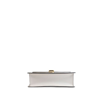 GUCCI MEDIUM SYLVIE SHOULDER BAG CALFSKIN WHITE GHW