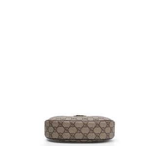 GUCCI OPHIDIA SMALL SHOULDER BAG BEIGE GG SUPREME CANVAS CALFSKIN LEATHER GHW