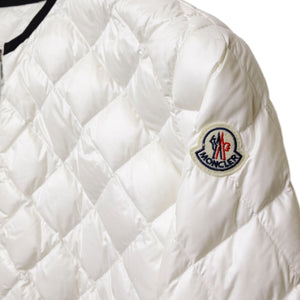 MONCLER WOMEN'S CREAM QUILTED JACKET WHITE SIZE 1