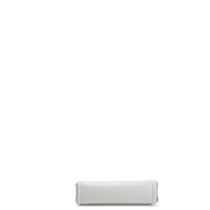 PRADA SAFFIANO LEATHER MINI POCHETTE BAG WHITE / BLACK GHW