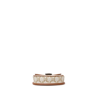 CELINE MINI BESACE TRIOMPHE CANVAS/ CALFSKIN WHITE GHW