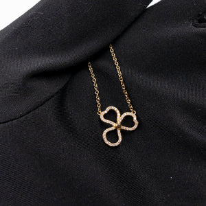 TIFFANY & CO. 18K ROSE GOLD DIAMOND SMALL PAPER FLOWERS PENDANT NECKLACE