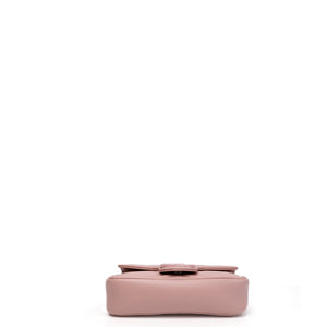 GUCCI SUPER MINI GG MARMONT PINK CALFSKIN LEATHER TONAL ENAMELLED HARDWARE