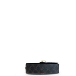 CELINE CLUTCH ON STRAP TABOU TRIOMPHE CANVAS / CALFSKIN TAN GHW