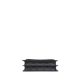 CELINE DOUBLE FLAP TRIOMPHE CANVAS WALLET ON STRAP GHW