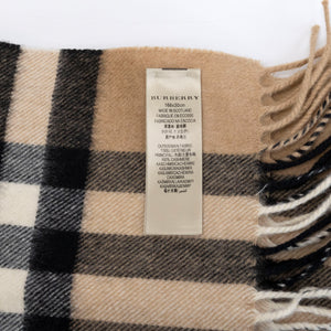 BURBERRY CHECK CASHMERE SCARF BEIGE