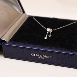 CHAUMET JEUX DE LIENS HARMONY DIAMOND PENDANT NECKLACE IN WHITE GOLD