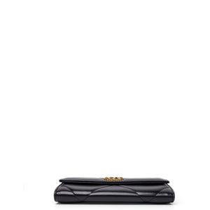 CHANEL 19 LONG FLAP WALLET BLACK LAMBSKIN LEATHER GHW (MICROCHIP)