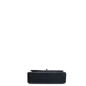 CHANEL SMALL CLASSIC DOUBLE FLAP BAG BLACK CAVIAR LEATHER SHW