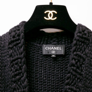 CHANEL 22S CARDIGAN BLACK COTTON / SILK