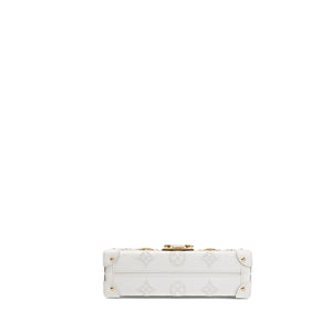 LOUIS VUITTON PETITE MALLE MONOGRAM EMBROIDERED WHITE CALFSKIN GHW
