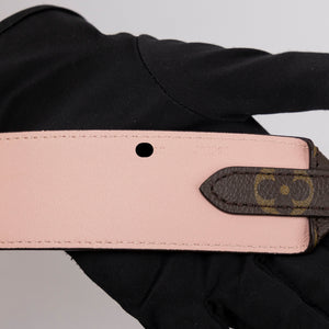 LOUIS VUITTON BROWN & PINK BANDOULIERE MONOGRAM STRAP GHW