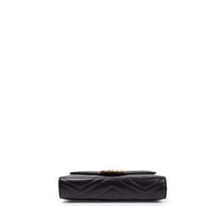 GUCCI GG MARMONT WALLET ON CHAIN BLACK GHW