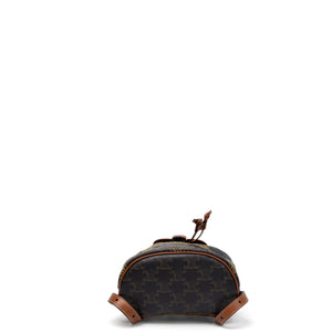 CELINE MINI BACKPACK FOLCO TRIOMPHE CANVAS / CALFSKIN BLACK GHW