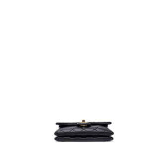 CHANEL 22S SHINY CAVIAR PICK ME UP FLAP BELT BAG BLACK CALFSKIN GHW