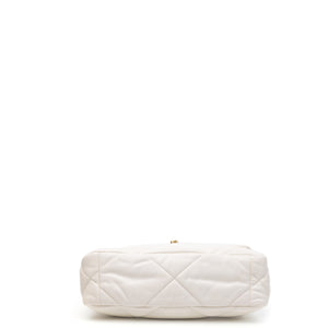 CHANEL SMALL 19 BAG WHITE LAMBSKIN MULTICOLOUR HARDWARE
