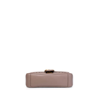 GUCCI MEDIUM GG MARMONT SHOULDER BAG CALFSKIN DARK BEIGE GHW