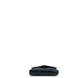 SAINT LAURENT COLLEGE SHOULDER BAG BLACK CALFSKIN LEATHER GHW