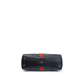 GUCCI BORSETTO MEDIUM LEATHER SHOULDER BAG BLACK GHW